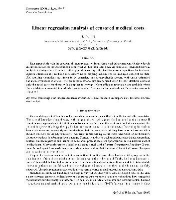 خرید و دانلود نسخه کامل کتاب Linear regression analysis of censored medical costs