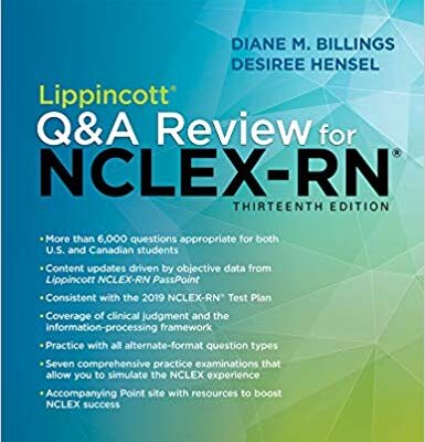 خرید و دانلود نسخه کامل کتاب Lippincott Q&A Review for NCLEX-RN (Lippioncott’s Review For NCLEX-RN) 13th Edition