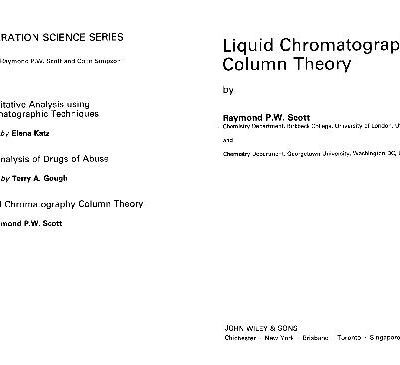 خرید و دانلود نسخه کامل کتاب Liquid Chromatography. Column Theory