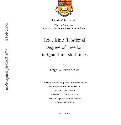 خرید و دانلود نسخه کامل کتاب Localising Relational Degrees of Freedom in Quantum Mechanics. Thesis