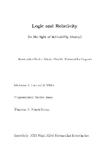 خرید و دانلود نسخه کامل کتاب Logic and Relativity_68be87d660396.jpeg خرید و دانلود نسخه کامل کتاب Logic and Relativity