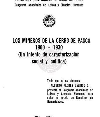 خرید و دانلود نسخه کامل کتاب Los mineros de la Cerro de Pasco 1900-1930 (Un intento de caracterización social y política)