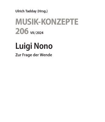 خرید و دانلود نسخه کامل کتاب Luigi Nono : Zur Frage der Wende