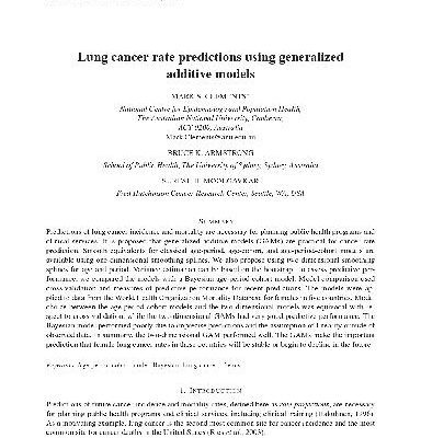 خرید و دانلود نسخه کامل کتاب Lung cancer rate predictions using generalized additive models