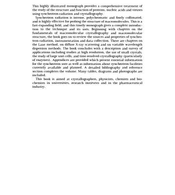 خرید و دانلود نسخه کامل کتاب Macromolecular Crystallography with Synchrotron Radiation
