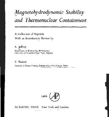 خرید و دانلود نسخه کامل کتاب magnetohydrodynamic Stability and Thermonuclear Containment