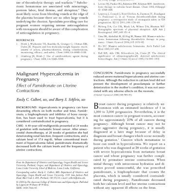 خرید و دانلود نسخه کامل کتاب Malignant hypercalcemia in pregnancy: effect of pamidronate on uterine contractions