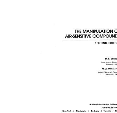 خرید و دانلود نسخه کامل کتاب Manipulation of air sensitive compounds