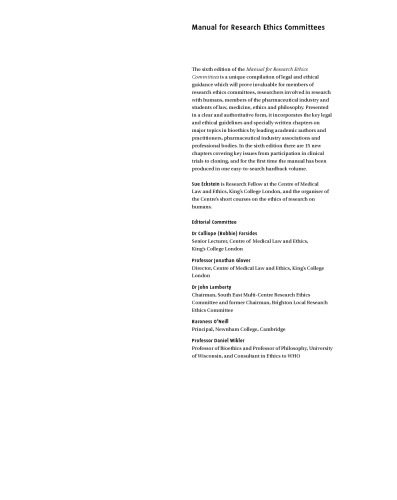 خرید و دانلود نسخه کامل کتاب Manual for Research Ethics Committees: Centre of Medical Law and Ethics, King’s College London_68b6609a0cf66.jpeg خرید و دانلود نسخه کامل کتاب Manual for Research Ethics Committees: Centre of Medical Law and Ethics, King’s College London
