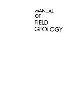 خرید و دانلود نسخه کامل کتاب Manual of Field Geology.