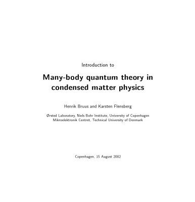 خرید و دانلود نسخه کامل کتاب Many-body quantum theory in condensed matter physics