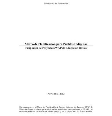 خرید و دانلود نسخه کامل کتاب Marco de Planificación para Pueblos Indígenas. Propuesta de Proyecto SWAP de Educación Básica