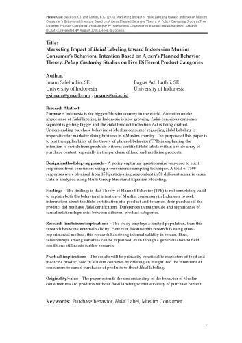 خرید و دانلود نسخه کامل کتاب Marketing Impact of Halal Labeling toward Indonesian Muslim Consumer’s Behavioral Intention Based on Ajzen’s Planned Behavior Theory: Policy Capturing Studies on Five Different Product Categories_68d5daf4e7259.jpeg خرید و دانلود نسخه کامل کتاب Marketing Impact of Halal Labeling toward Indonesian Muslim Consumer’s Behavioral Intention Based on Ajzen’s Planned Behavior Theory: Policy Capturing Studies on Five Different Product Categories
