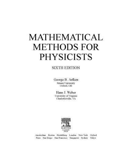 خرید و دانلود نسخه کامل کتاب Mathematical Methods for Physicists, Sixth Edition