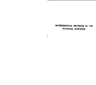 خرید و دانلود نسخه کامل کتاب Mathematical Methods in the Physical Sciences