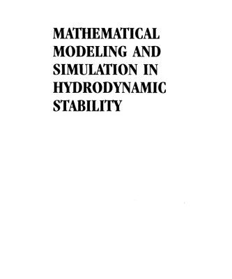 خرید و دانلود نسخه کامل کتاب Mathematical modeling and simulation in hydrodynamic stability