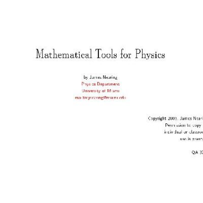 خرید و دانلود نسخه کامل کتاب Mathematical Tools for Physics