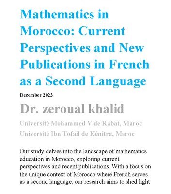 خرید و دانلود نسخه کامل کتاب Mathematics in Morocco Current Perspectives and New Publications in French as a Second Language