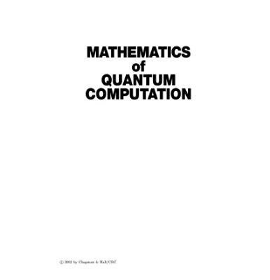 خرید و دانلود نسخه کامل کتاب Mathematics of quantum computation