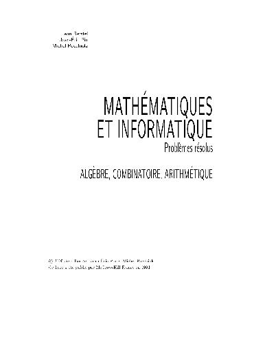خرید و دانلود نسخه کامل کتاب Mathématiques et informatique: problèmes résolus. 1, Algèbre_68be6c83a5eb8.jpeg خرید و دانلود نسخه کامل کتاب Mathématiques et informatique: problèmes résolus. 1, Algèbre
