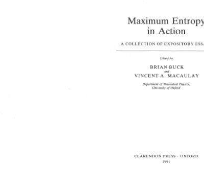 خرید و دانلود نسخه کامل کتاب Maximum Entropy in Action: A Collection of Expository Essays