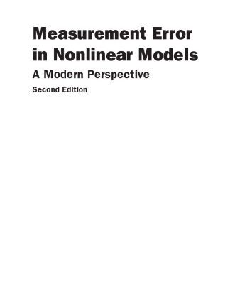 خرید و دانلود نسخه کامل کتاب measurement error in nonlinear models