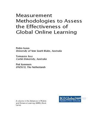خرید و دانلود نسخه کامل کتاب Measurement Methodologies to Assess the Effectiveness of Global Online Learning