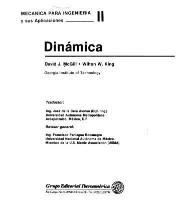 خرید و دانلود نسخه کامل کتاب Mecánica para ingeniería y sus aplicaciones
