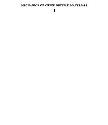 خرید و دانلود نسخه کامل کتاب Mechanics of Creep Brittle Materials 1