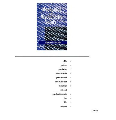 خرید و دانلود نسخه کامل کتاب Mechanics of viscoelastic solids