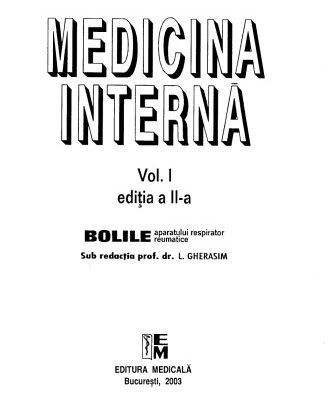 خرید و دانلود نسخه کامل کتاب Medicina Interna – Bolile Aparatului Respirator Reumatice