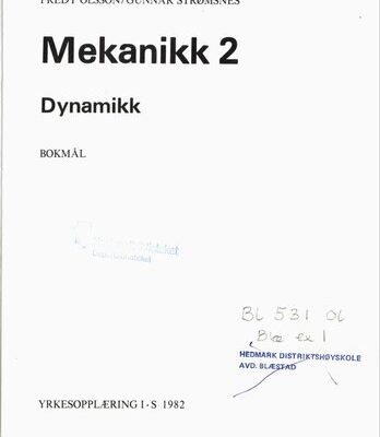 خرید و دانلود نسخه کامل کتاب Mekanikk. 2 Dynamikk