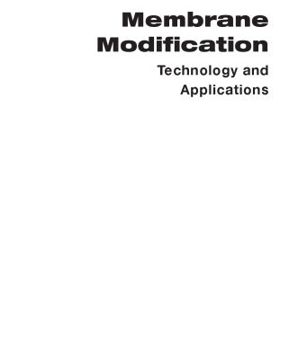 خرید و دانلود نسخه کامل کتاب Membrane modification : technology and applications