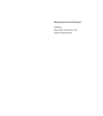 خرید و دانلود نسخه کامل کتاب Membranes for the Life Sciences, Volume 1