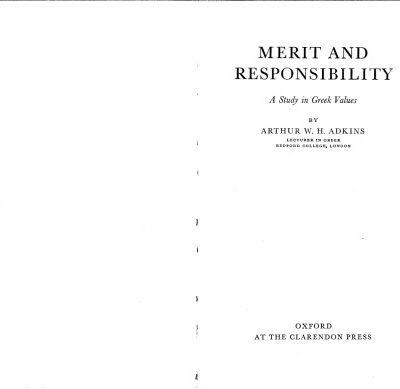 خرید و دانلود نسخه کامل کتاب Merit and Responsibility: A Study in Greek Values