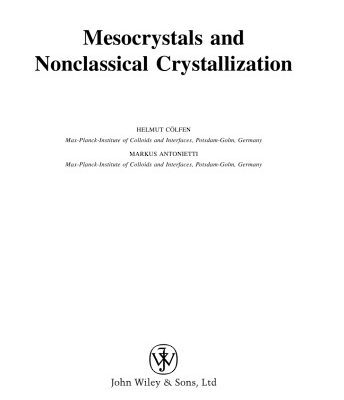 خرید و دانلود نسخه کامل کتاب Mesocrystals and Nonclassical Crystallization