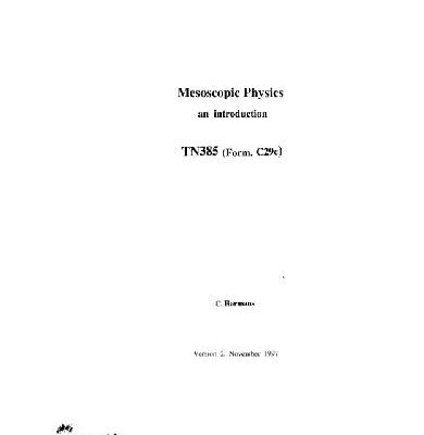 خرید و دانلود نسخه کامل کتاب Mesoscopic physics