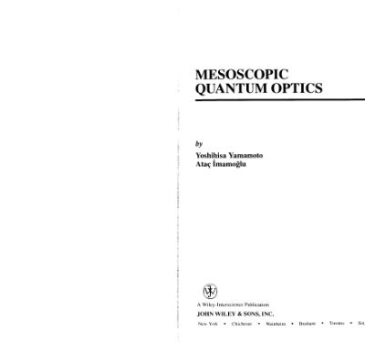 خرید و دانلود نسخه کامل کتاب Mesoscopic quantum optics