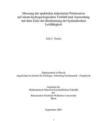 خرید و دانلود نسخه کامل کتاب Messung der spektralen induzierten Polarisation auf einem hydrogeologischen Testfeld und Auswertung mit dem Ziele der Bestimmung der hydraulischen Leitfähigkeit
