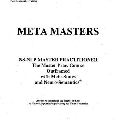 خرید و دانلود نسخه کامل کتاب Meta Masters: The NLP Master Practitioner Manual