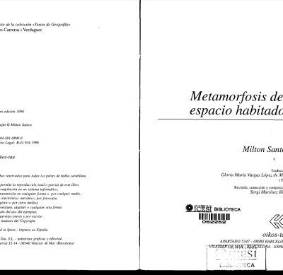خرید و دانلود نسخه کامل کتاب Metamorfosis del espacio habitado