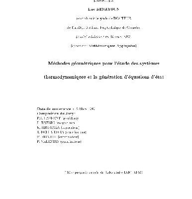 خرید و دانلود نسخه کامل کتاب Methodes geometriques pour systemes thermodynamiques