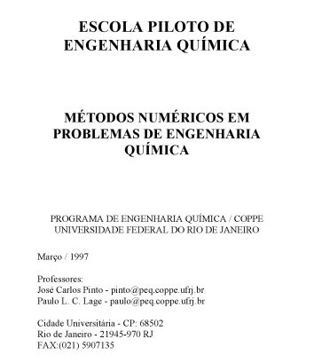 خرید و دانلود نسخه کامل کتاب MÉTODOS NUMÉRICOS EM PROBLEMAS DE ENGENHARIA QUÍMICA