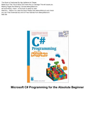 خرید و دانلود نسخه کامل کتاب Microsoft C# Programming for the Absolute Beginner (For the Absolute Beginner (Series).)_68cbd8f81e83a.jpeg خرید و دانلود نسخه کامل کتاب Microsoft C# Programming for the Absolute Beginner (For the Absolute Beginner (Series).)