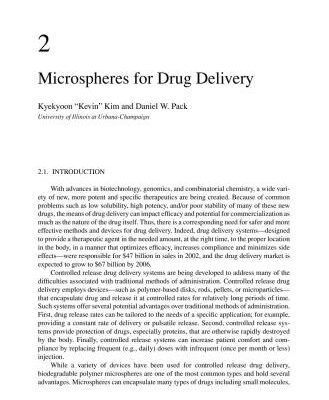 خرید و دانلود نسخه کامل کتاب Microspheres for Drug Delivery