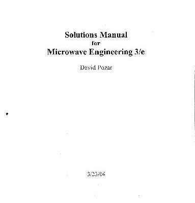 خرید و دانلود نسخه کامل کتاب Microwave Engineering – Solutions Manual