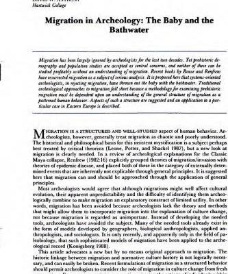 خرید و دانلود نسخه کامل کتاب Migration in Archeology: The Baby and the Bathwater
