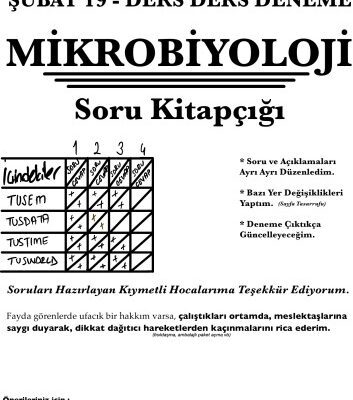 خرید و دانلود نسخه کامل کتاب Mikrobiyoloji Tus Deneme Sınavları Soruları Cevaplı