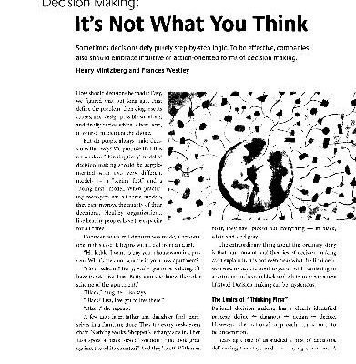 خرید و دانلود نسخه کامل کتاب Mintzberg Decision making its not what you think