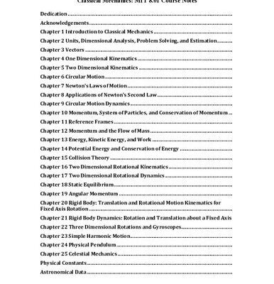 خرید و دانلود نسخه کامل کتاب MIT 8.01 Classical Mechanics Course Notes